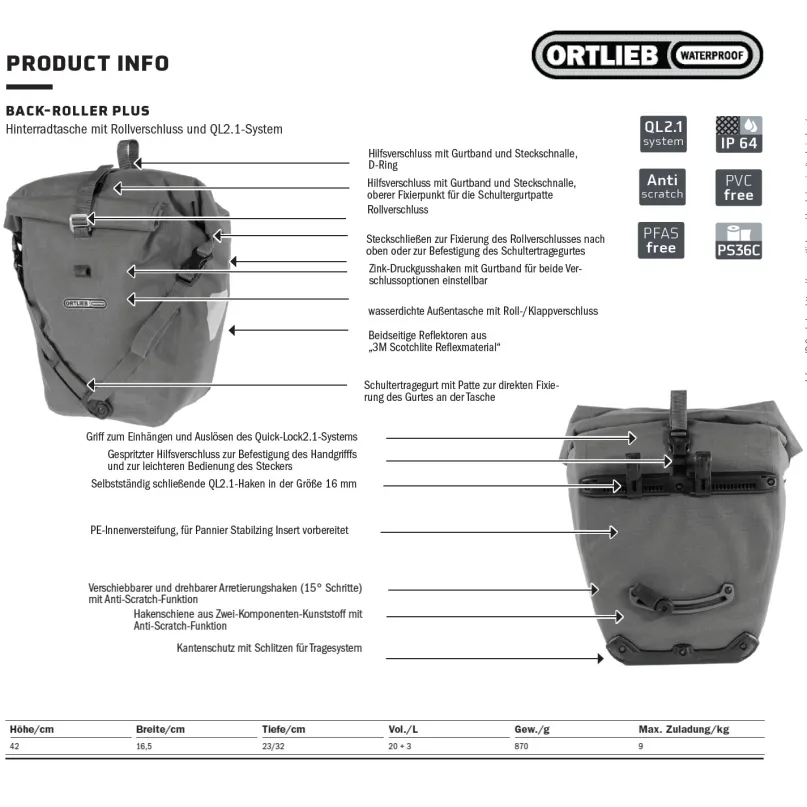 Back-Roller Plus Fahrrad-Packtasche (Denim)