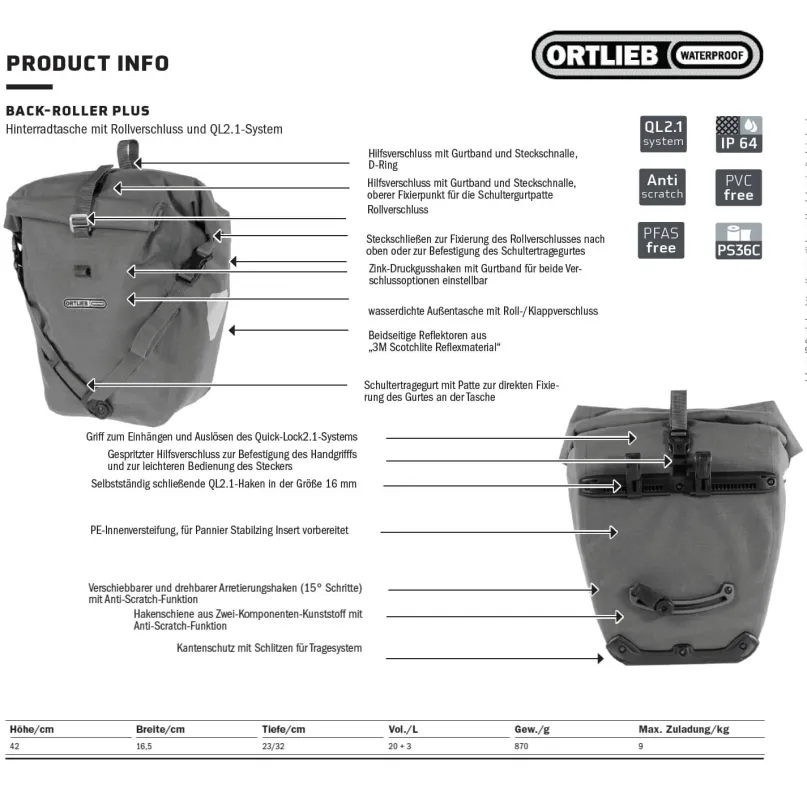 Back-Roller Plus Fahrrad-Packtasche (Dark Chili)