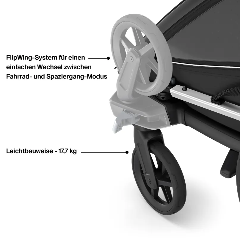 Chariot Sport 2 Double Fahrradanhänger Kinder schwarz