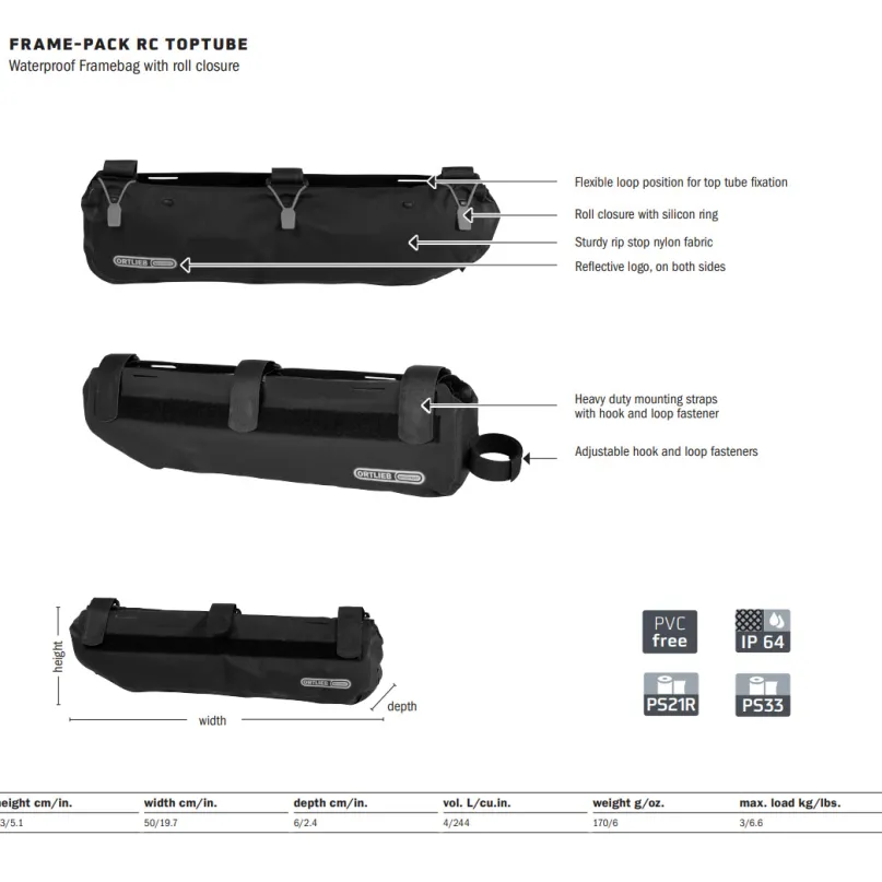 Frame-Pack RC Toptube Rahmentasche 4 l
