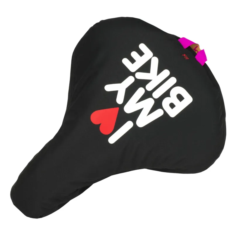 Saddle Cover Sattelbezug Fahrrad I Love My Bike schwarz