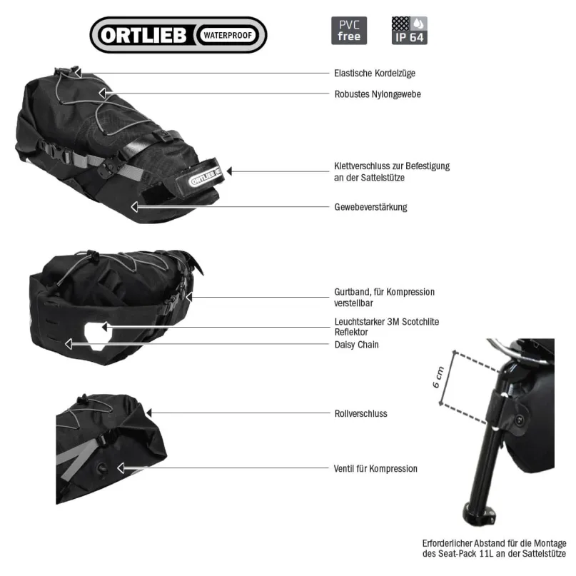 Seat-Pack 11 L Bikepacking-Satteltasche braun
