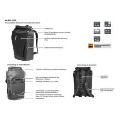 Vario Lite Rucksack/Fahrradtasche braun
