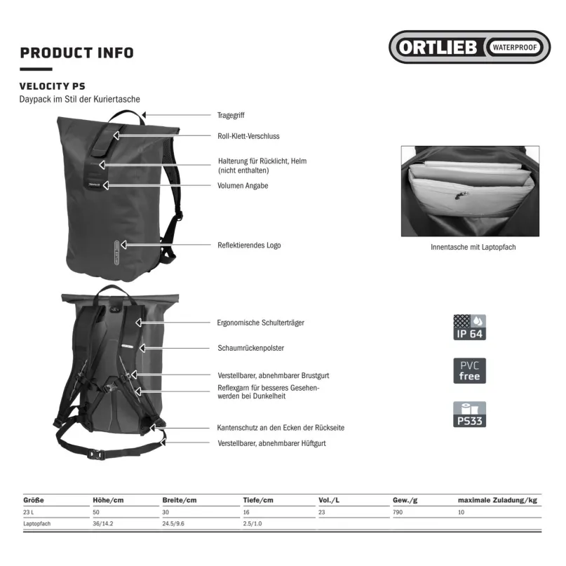 Velocity PS 23 l Fahrrad-Rucksack grün